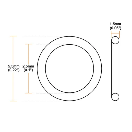 Vista 4 de uxcell Juntas tóricas de silicona, 5.5mm DE 2.5mm ID 1.5mm de ancho VMQ Junta de estanqueidad para válvulas de compresor y reparación de tuberías