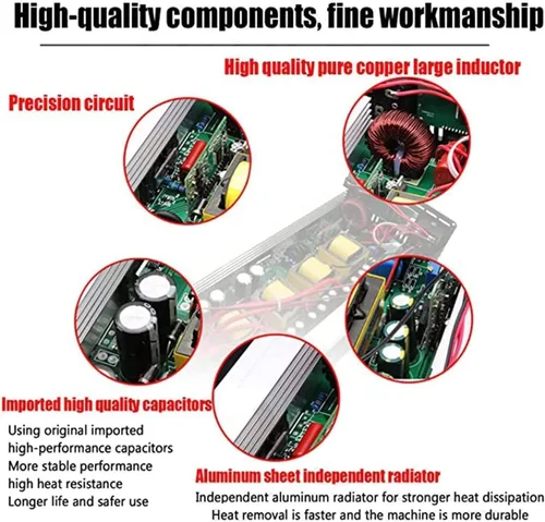 Vista 7 de Inversor de onda sinusoidal pura de CC 48 V/60 V/72 V a CA 110 V con pantalla LCD, inversor de corriente de coche con control remoto inalámbrico