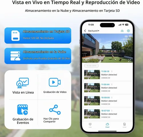 Vista 6 de Cámaras de seguridad solar 2K inalámbricas para exteriores (4 cámaras)