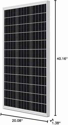 Vista 8 de ExpertPower Panel solar monocristalino de 100 vatios y 12 voltios, diseño compacto de 35.43 x 22.83 x 1.18 pulgadas, módulo de alta eficiencia