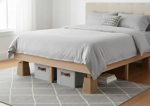 Vista 8 de HomeRoots Elevadores de cama ajustables y elevadores de muebles, elevadores de mesa de plástico resistente de 3, 5 u 8 pulgadas para cama y sofá