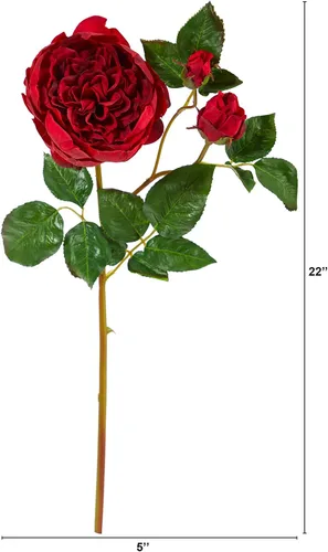 Vista 2 de Nearly Natural Flor artificial rosa de 22 pulgadas (juego de 6)