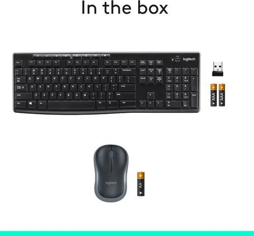 Vista 11 de Logitech MK270 - Combo de teclado y mouse inalámbrico para Windows, 2.4 GHz, 8 teclas multimedia, PC, portátil, teclado inalámbrico y mouse compacto