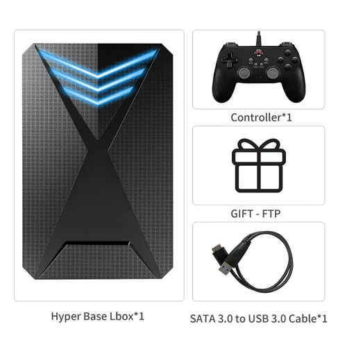 Vista 7 de JAnimauxx Hyper Base Lbox Retro Game Console with Built in 4280 Top Games, Emulator console with 18 Emulators, 2TB Game Console HDD with LaunchBox