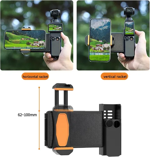 Vista 3 de Soporte de teléfono para DJI OSMO Pocket 4/3 Cámara Soporte de teléfono celular Adaptador de trípode Clip de teléfono Accesorios de expansión