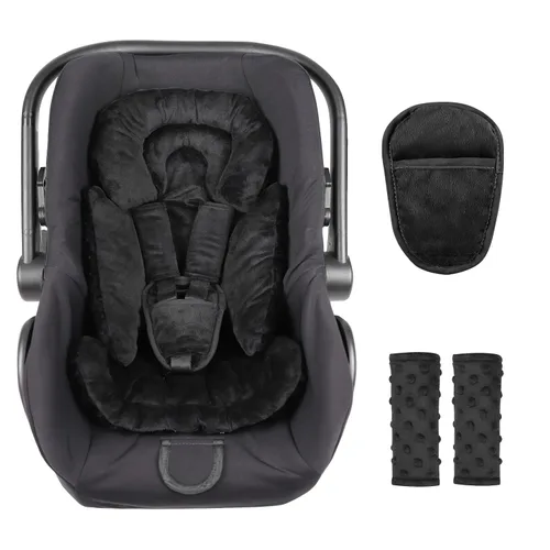 Vista 13 de Inserto de Asiento de Coche para Bebé Niño Niña, Inserto de Asiento de Coche 3 en 1 para Recién Nacido con Almohadillas y Correas, Respaldo