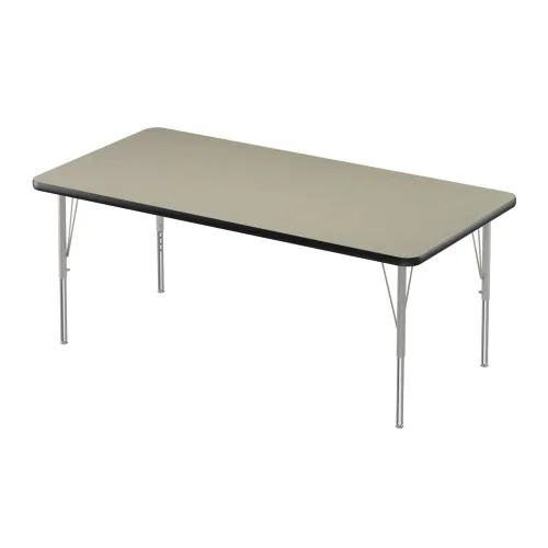 Vista 71 de Correll - Mesa rectangular de actividades para el aula de 30 x 60 pulgadas, altura ajustable (19-29 pulgadas), parte superior de granito gris, borde