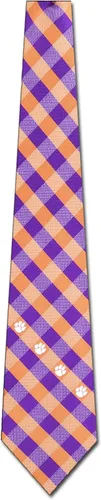 Vista 2 de Eagles Wings Clemson Ties South Carolina Tigers Corbatas para hombre Comprobar microfibra