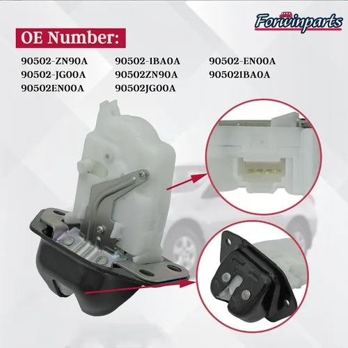 Vista 2 de Forwinparts Ensamblaje de bloqueo del pestillo del maletero trasero para Nissan Murano Rogue Leaf Versa Juke 2005-2017 90502CA00C 90502EN000