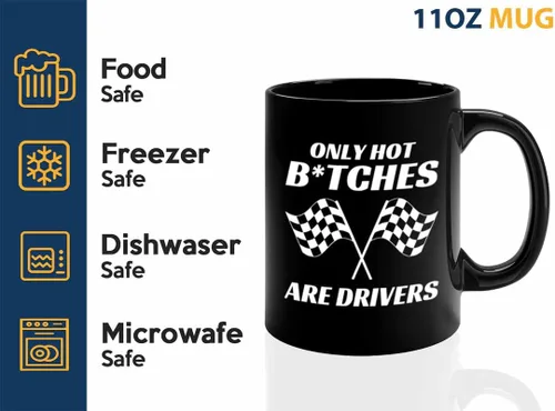 Vista 3 de Taza de café Racer de 11 onzas, color negro, solo conductores calientes, Fuel Speed Racer Car Guys Circuit, regalos para él, papá, hombres, novio