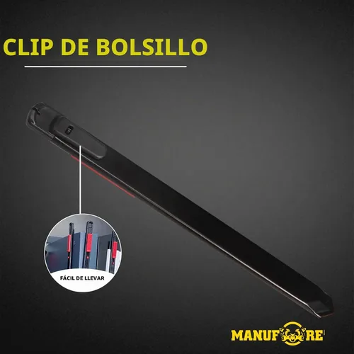 Vista 3 de MANUFORE 30 piezas de cuchillos desprendibles de 9 mm con bloqueo automático de seguridad, mango de metal, hoja negra, cortador retráctil portátil