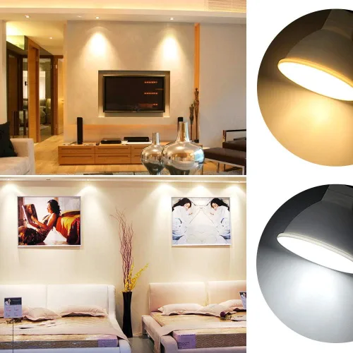 Vista 7 de Bombillas LED GU10 LED COB Bombilla de inundación de 5.5 W, 110 V, iluminación de pista, regulable, haz de 120°, 4 paquetes (blanco frío)