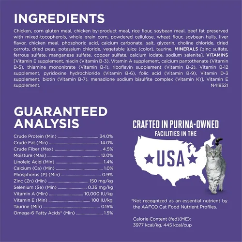 Vista 4 de Purina ONE Hairball Formula, alimento para gatos premium, Fórmula para bolas de pelo