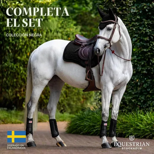 Vista 5 de Equestrian Stockholm Horse Brushing Boots, 3D Mesh Black