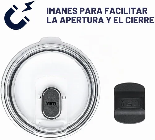 Vista 4 de YETI Rambler - Taza de 14 oz con aislamiento al vacío, de acero inoxidable con tapa MagSlider, color inoxidable Rosa (Bimini Pink)