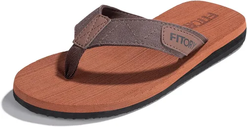Vista 13 de Fitory - Sandalias de playa tipo flip-flops (de meter) para hombre, zapatillas cómodas Negro 2