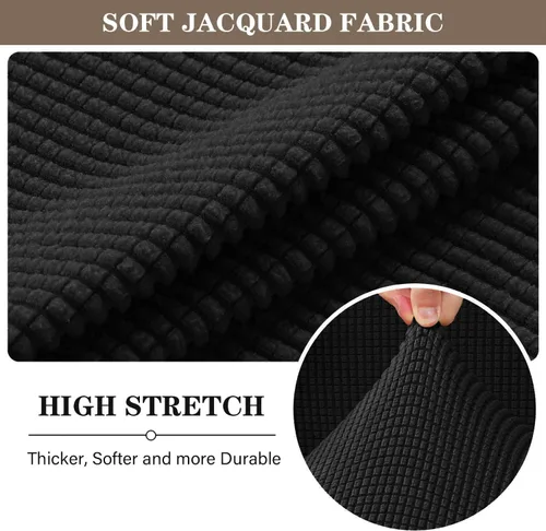 Vista 4 de Fundas otomanas elásticas de jacquard suave, fundas otomanas rectangulares de almacenamiento para reposapiés, protector de muebles de sala de estar