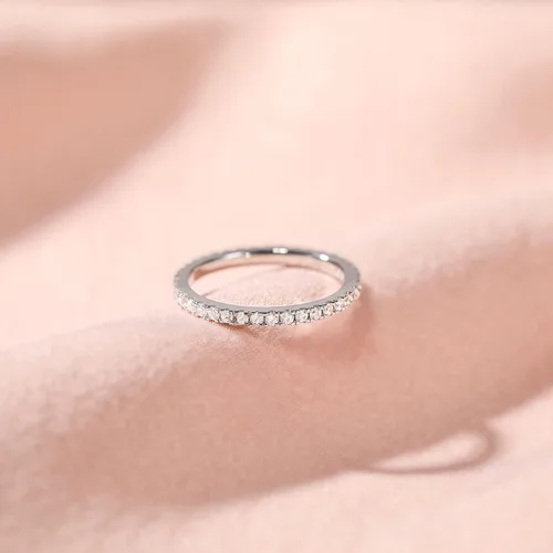 Vista 2 de EAMTI - Anillo de matrimonio de plata de ley 925 de 5/64 pulgadas, con circonias cúbicas, apilable, anillo de compromiso, tallas de la 3 a la 13