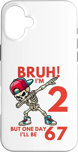 Vista 23 de Bruh I'm 2 But One-Day I'll Be 67 Retro 2nd Birthday Kids Case for iPhone XR