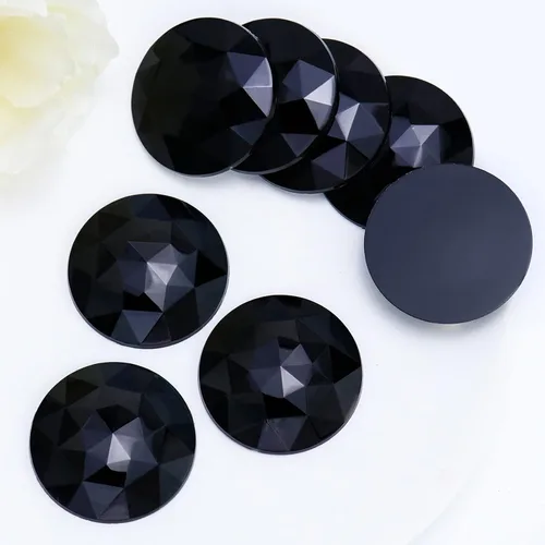 Vista 15 de Diamantes de imitación de parte trasera plana extra grandes de 2.047 in, 6 piezas redondas de acrílico ámbar grandes con parte trasera plana