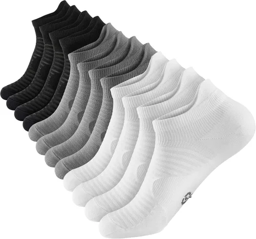 Vista 10 de Calcetines de compresión para correr con corte bajo en el tobillo (6 pares) para hombres y mujeres negro (6 pares)