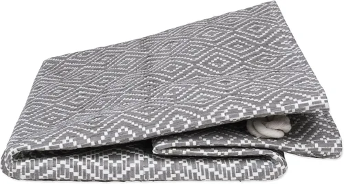 Vista 3 de DII Contenedor de almacenamiento de papel tejido, tejido de canasta de diamante, gris/blanco, grande