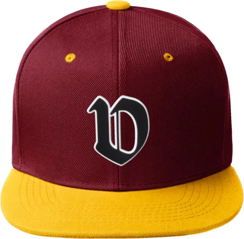 Vista 1205 de Daxton Gorra clásica con visera de billete plano con letras del alfabeto inglés antiguo de la A a la Z