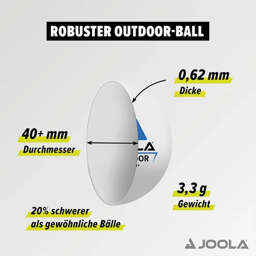 Vista 3 de JOOLA Pelotas de tenis de mesa para exteriores, paquete de 6 pelotas de ping pong de tamaño reglamentario de 1.575 pulgadas para entrenamiento