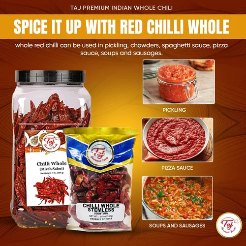 Vista 7 de TAJ Premium Indian Whole Chilli (Mirchi entero, sin tallo), (3.5 onzas)
