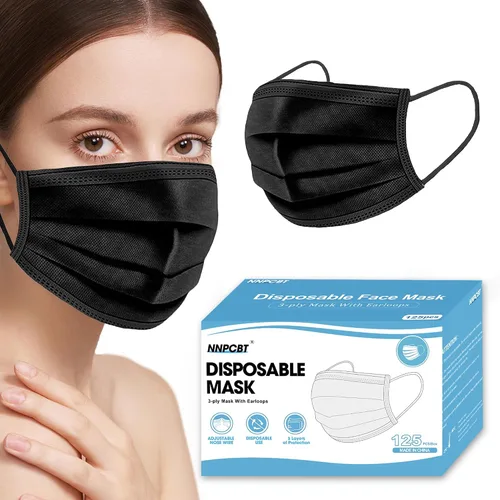 Vista 13 de NNPCBT 100 unidades de mascarillas desechables negras de 3 capas con filtro de protección