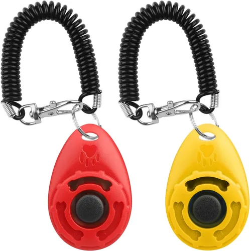 Vista 8 de Diyife Clicker de entrenamiento para perros, [4 piezas, multicolor] Clicker para perros para entrenamiento, entrenamiento de perros con correa
