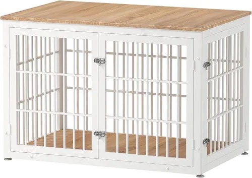 Vista 27 de rehomerance Mueble de jaula de perro resistente de 26 pulgadas para perros pequeños, mesa auxiliar decorativa para casa de mascotas, muebles de Negro