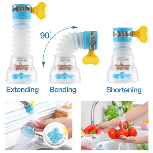 Vista 6 de 3 filtros portátiles de montaje en grifo filtro de agua purificada, grifo de filtro de agua ajustable que elimina las impurezas de agua dura