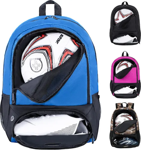 Vista 10 de Himal Outdoors - Bolsa de fútbol-mochila para fútbol, mochila para fútbol, voleibol y balonmano, bolsa deportiva con taco separado