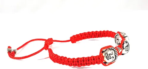 Vista 4 de Sequoia Pulsera ajustable roja de Buda ajustable con diseño de chakra de Buda ajustable