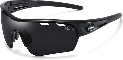 Vista 9 de Bevi Lentes de sol deportivos polarizados TR90, marco duradero y ultraligero para hombres y mujeres, béisbol, correr, ciclismo, golf