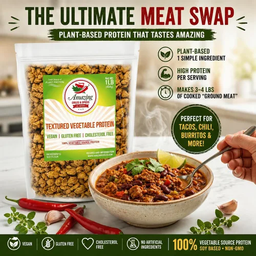 Vista 8 de Proteína vegetal texturizada TVP 1LB - Sustituto de carne de soja sin sabor