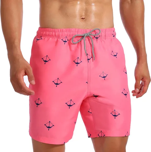 Vista 2 de Biwisy Mens Swim Trunks Quick Dry Swim Shorts with Mesh Lining Funny Beach Shorts