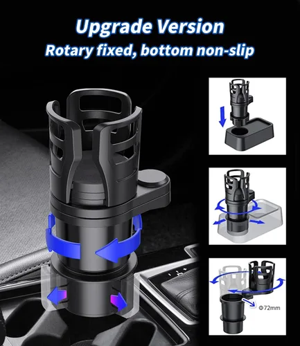 Vista 2 de Adaptador de bebida para auto 2 en 1 multifunción, expandidor de portavasos para auto con todo propósito ajustable, expandidor de portavasos