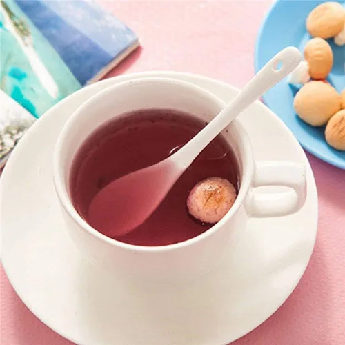 Vista 2 de Misaso Cucharas de huevo de porcelana blanca, cucharas de cerámica, cuchara de café, cuchara de postre cuchara de servir