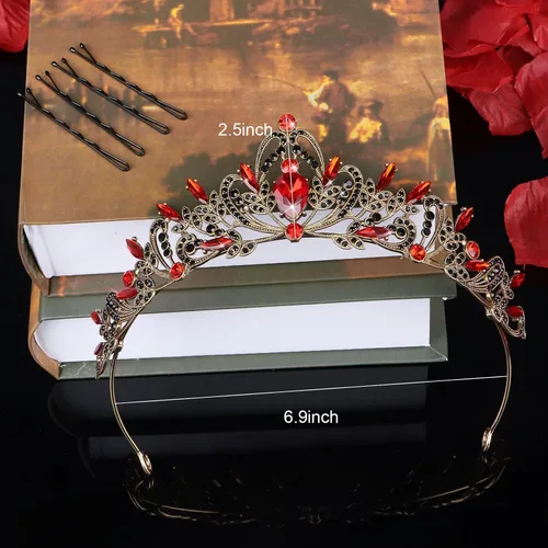 Vista 15 de Coronas para mujer Tiara para niñas Corona de princesa, 1 unidad (paquete de 1), Metal