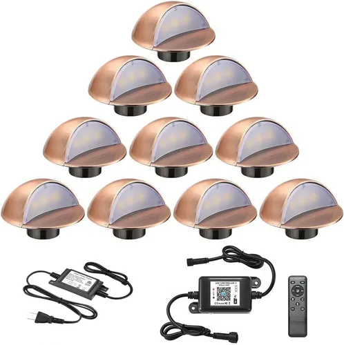 Vista 13 de FVTLED Kit de luces LED para cubierta, paquete de 6 luces LED de bajo voltaje para escalera, 1.97, lámpara de decoración de jardín al aire libre