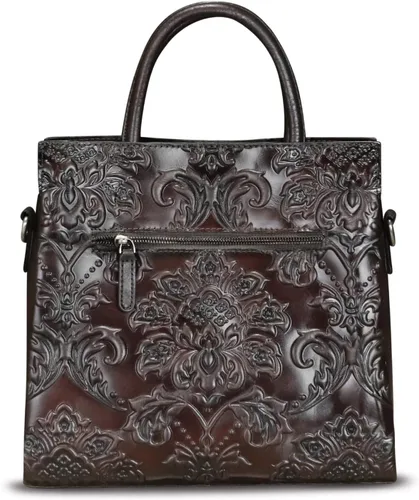 Vista 3 de Bolso bandolera de cuero genuino para mujer, bolso de mano con asa superior, hecho a mano, estilo vintage, bolso cruzado