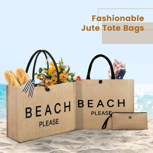 Vista 6 de Bolsa de playa grande para mujer, bolsa de playa tejida de paja impermeable, tejido de natación, gimnasio, compras, bolsa de viaje con botón