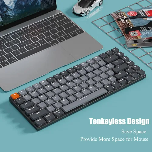 Vista 3 de Keychron K3 Versión 2, 75% de diseño, 84 teclas Teclado mecánico inalámbrico ultrafino BluetoothUSB con cable con retroiluminación blanca