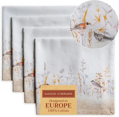 Vista 121 de Maison d' Hermine Juego de 4 servilletas de tela 100% algodón, suaves y duraderas, servilletas cuadradas reutilizables para uso diario, lavables