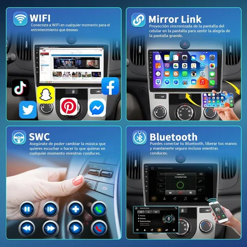 Vista 4 de Podofo [2G+32G] Android 13 inalámbrico Apple Carplay estéreo para automóvil para KIA Forte 2009-2017, radio de coche doble DIN con Android Auto