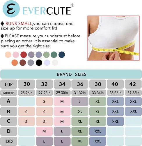 Vista 5 de Evercute Cross Back Sport Bras Padded Strappy Criss Cross Cropped Bras for Yoga Workout Fitness Low Impact