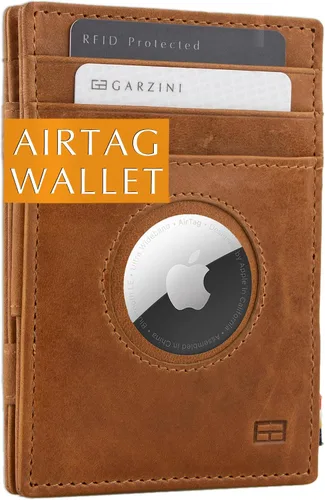 Vista 12 de GARZINI Billetera Airtag con bloqueador RFID, cartera mágica para hombre 01 Negro carbón