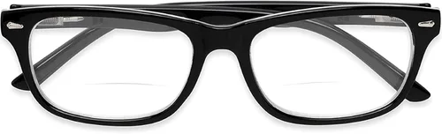Vista 5 de The Manhattan Bifocal Reader - Lentes de lectura estilo rectangular para hombres y mujeres + 1.00 color negro